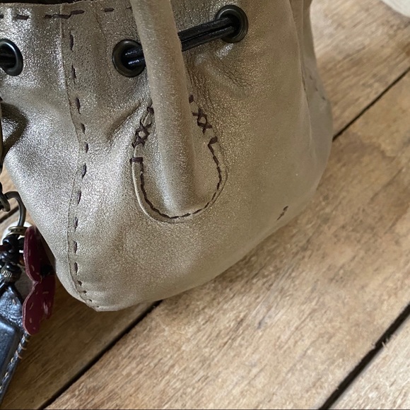 Metallic Gold Small Bag With Flowers - Picture 7 of 16